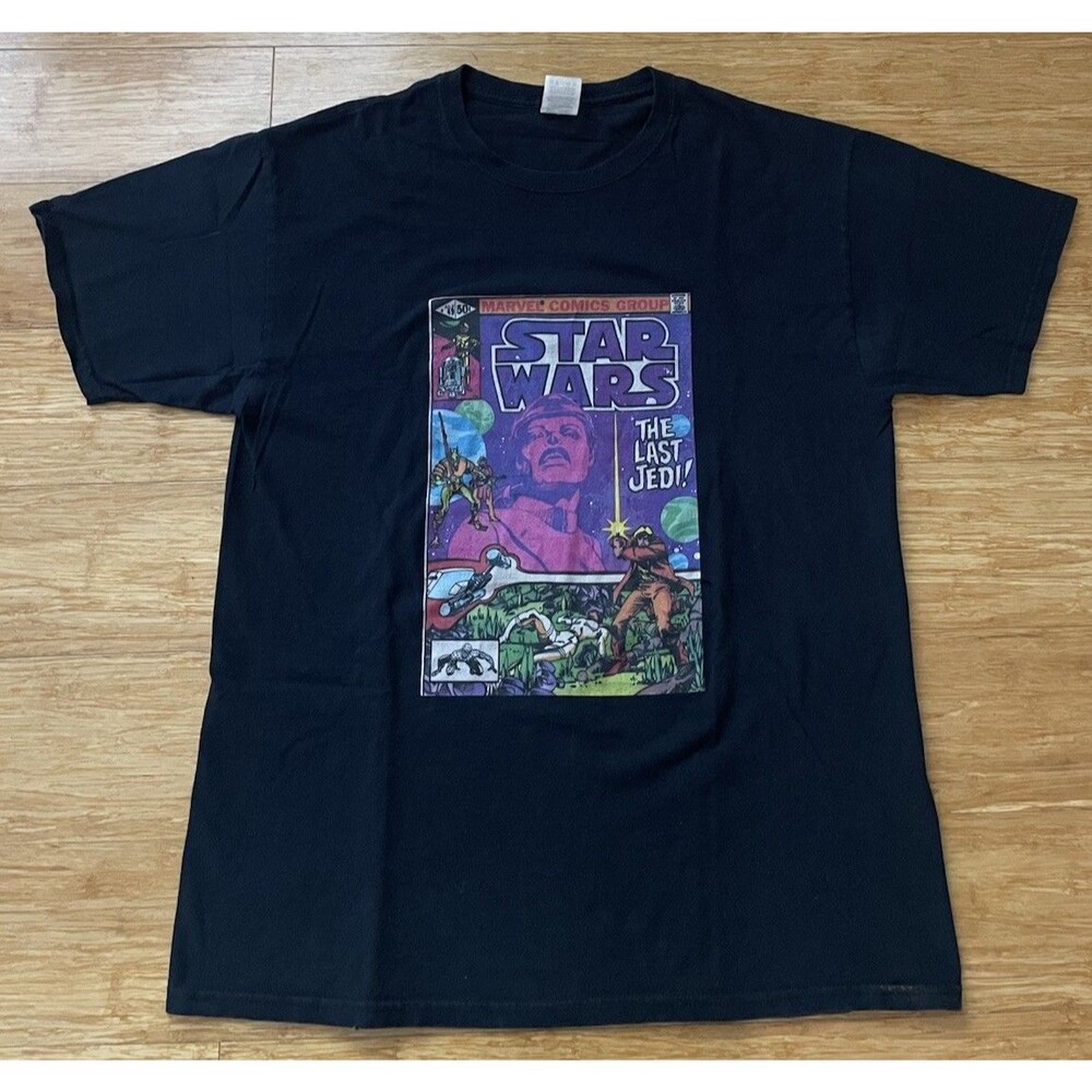 Vintage Star Wars Marvel Comics #49 The Last Jedi T Shirt Mens L Black